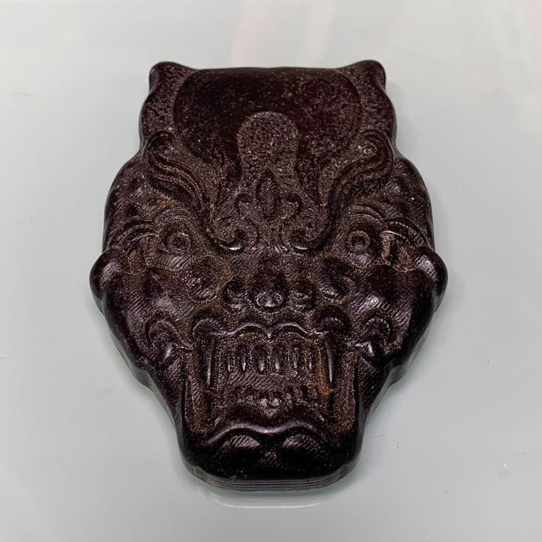 縁起物　御守り　鬼面のトーテム 宇宙パワー 不思議の石鉄隕石　アンティーク
