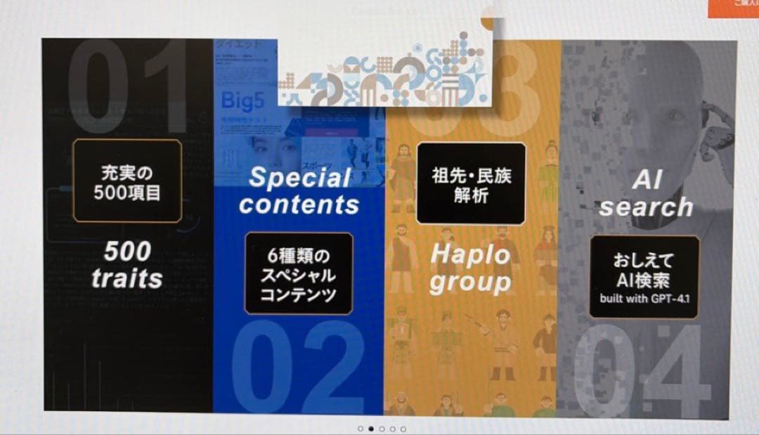 遺伝子検査唾液でchatGENE Pro 祖先先祖のルーツ、500項目、ＡI回答