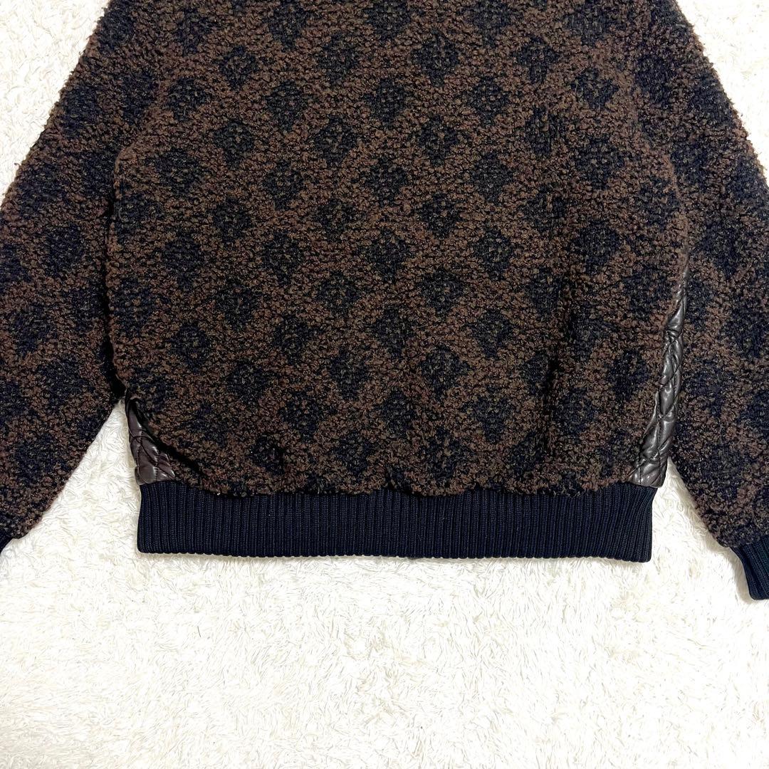 ✨希少✨PETER BROWN レザージャケット 切り替え ニット カシミヤ混