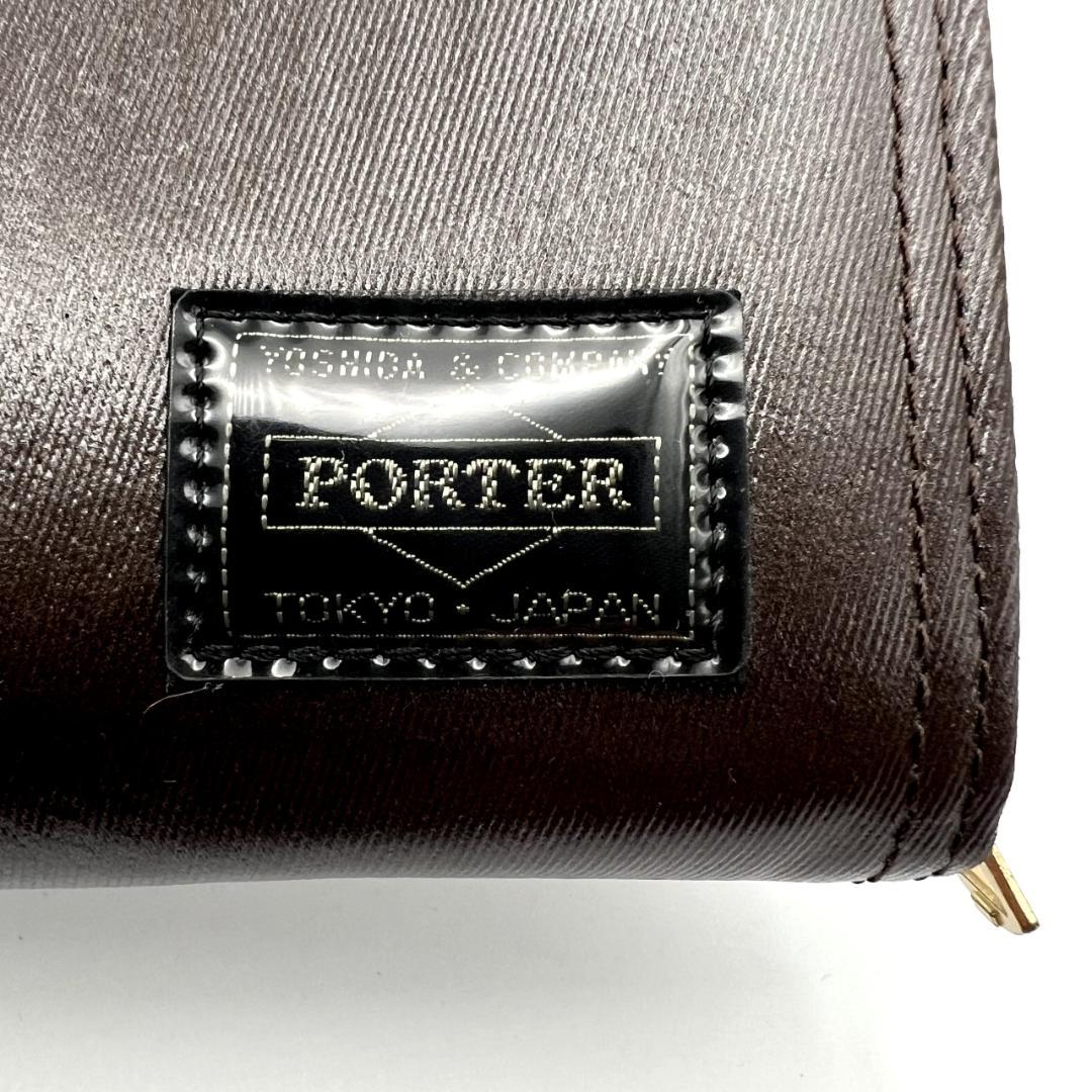 未使用 ポーター☆メンズ ジッピーウォレット 長財布 ナイロン加工 濃茶 日本製