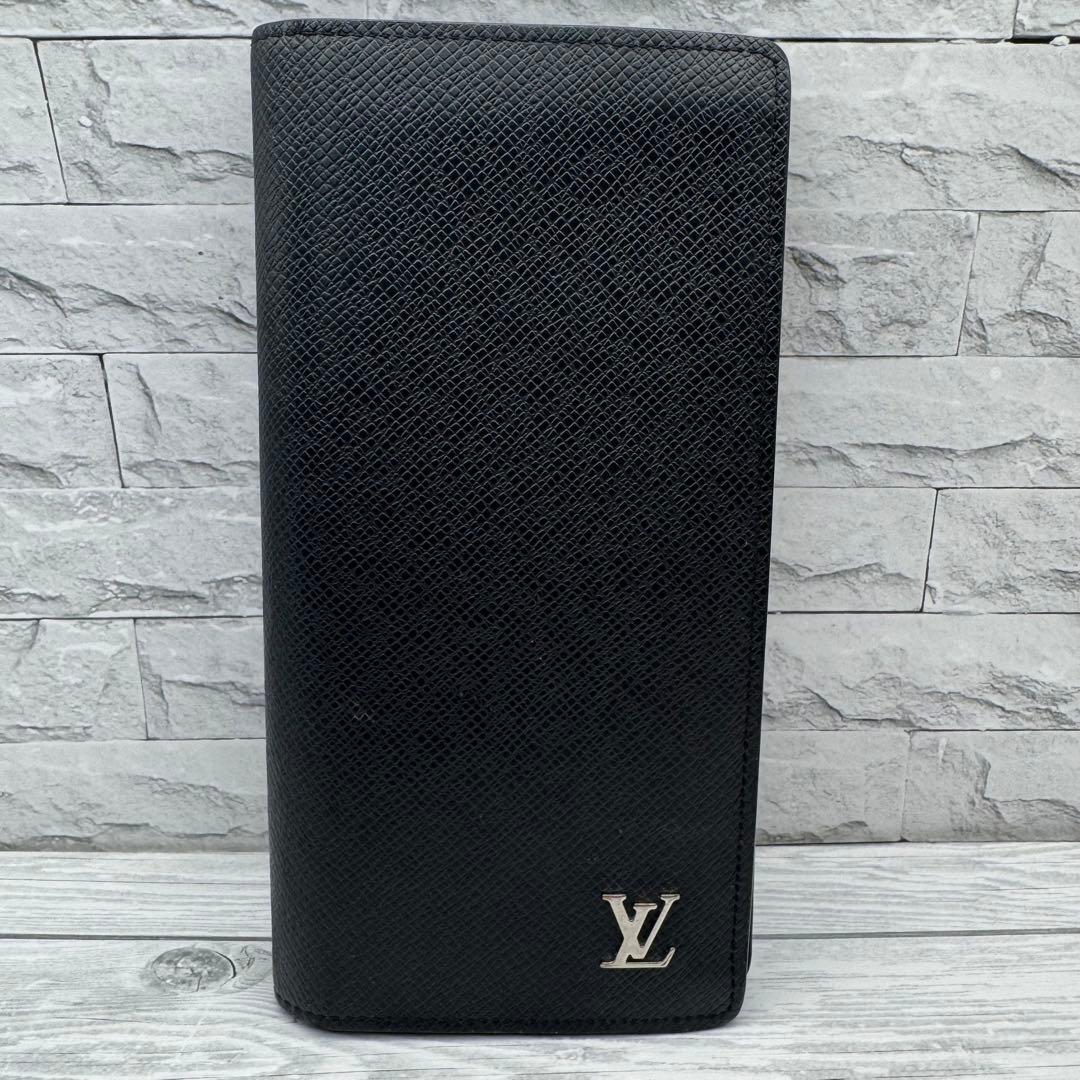 【極美品 近年モデル】ルイヴィトン ブラザ 長財布 タイガ レザー ブラック