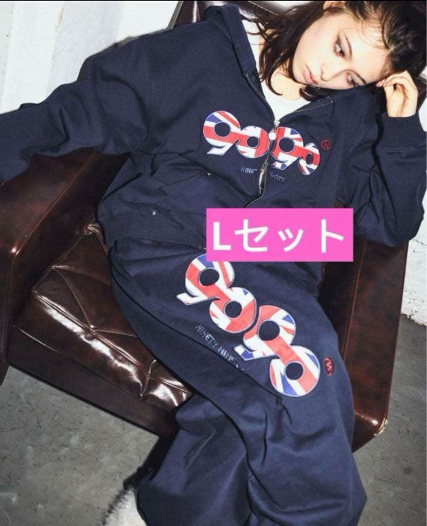 9090 ナインティナインティ ネイビー　セットアップ L