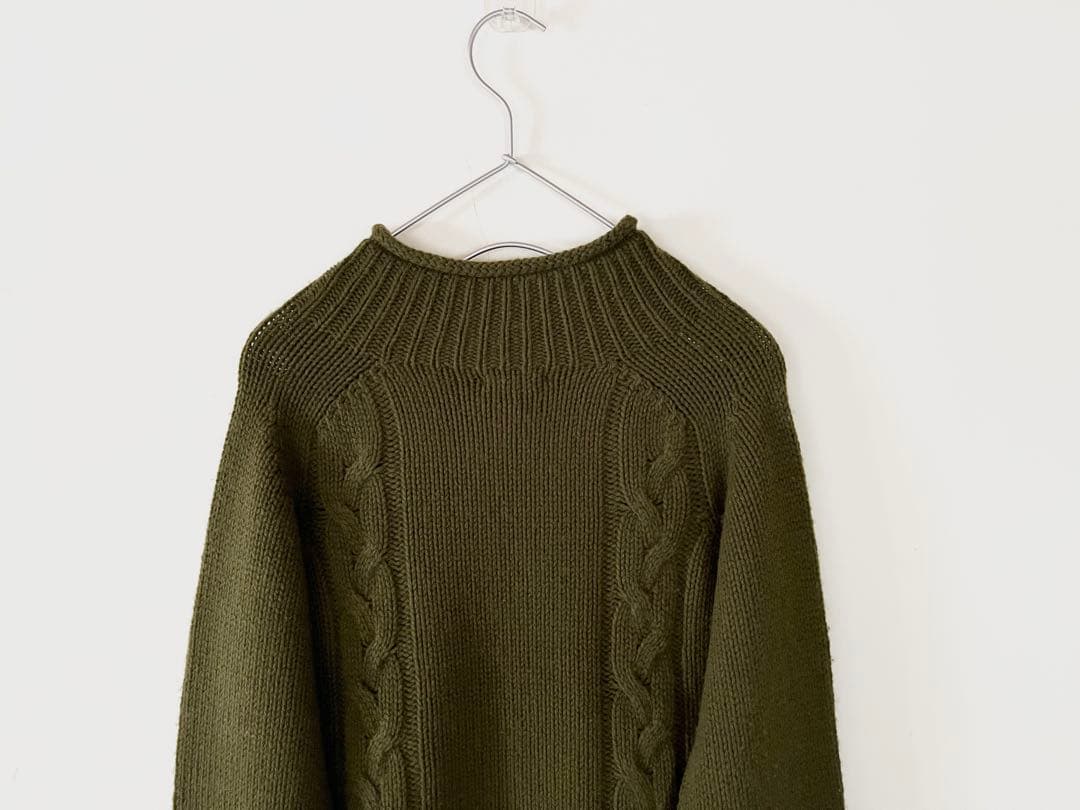 美品 マーガレットハウエル ハーフネックケーブル編みニット 店舗限定7.2万