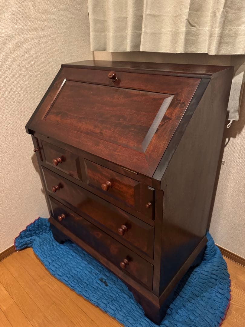 ナ*)様 松本民芸家具 ライティングビューロー 引き出し付き チェスト 薄型