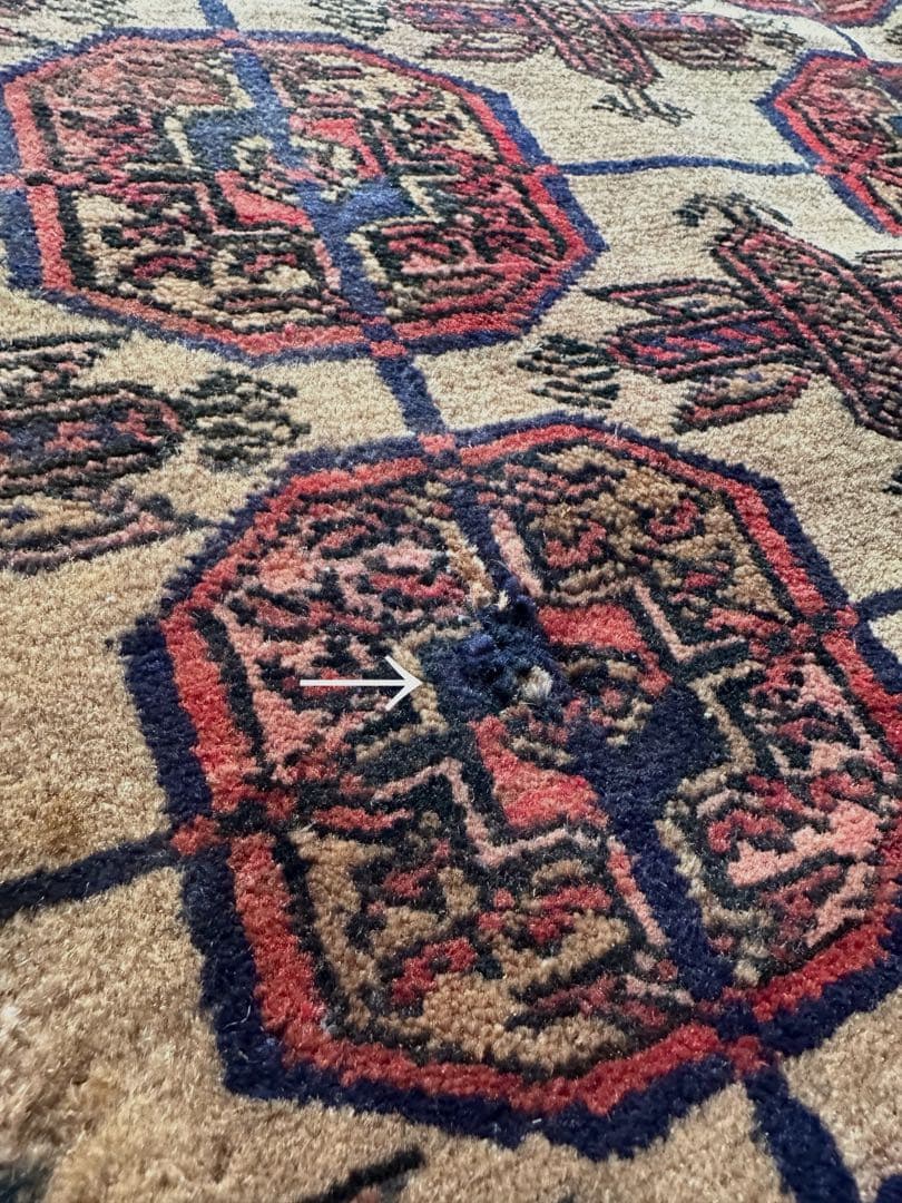 174×121 ヴィンテージラグ　バルーチ　手織ラグ