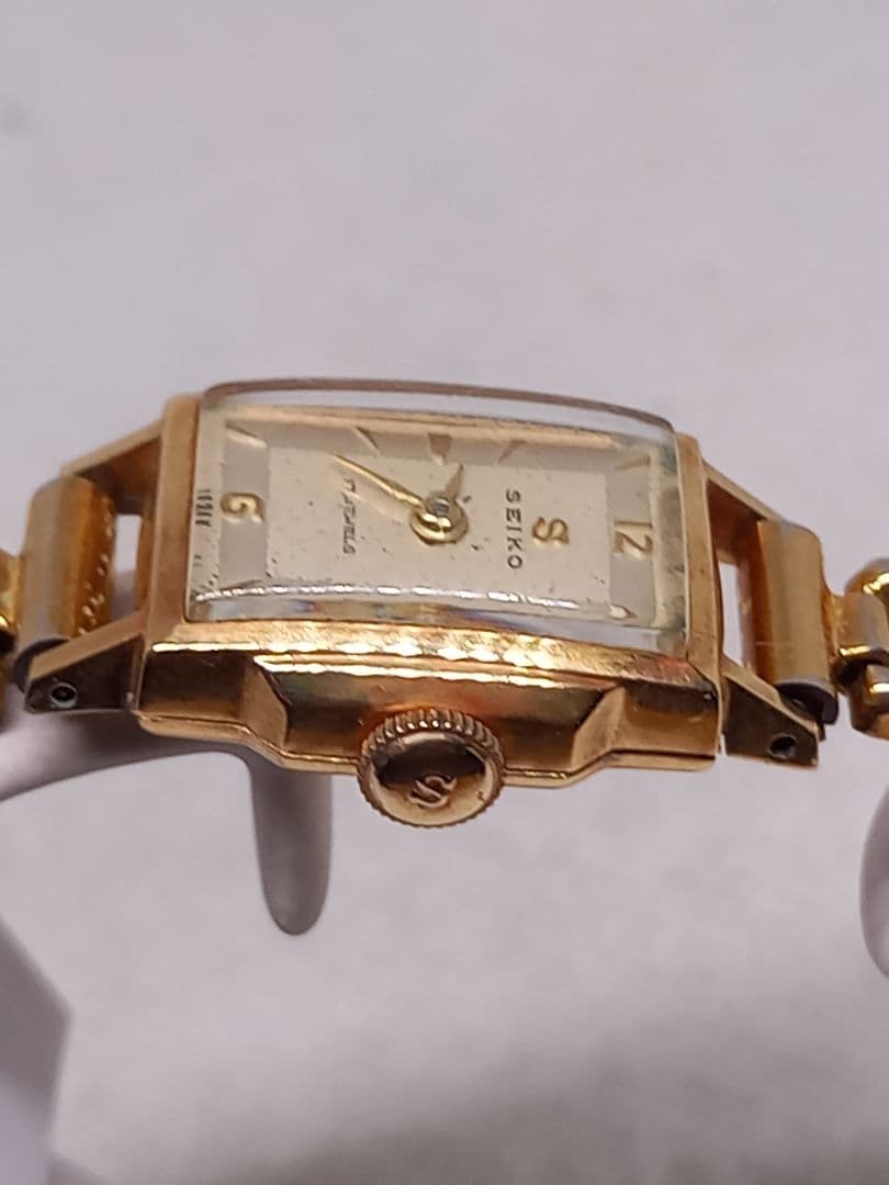 SEIKO K18ゴールド 時計　レディース　Sマーク　蛇　ART DECO