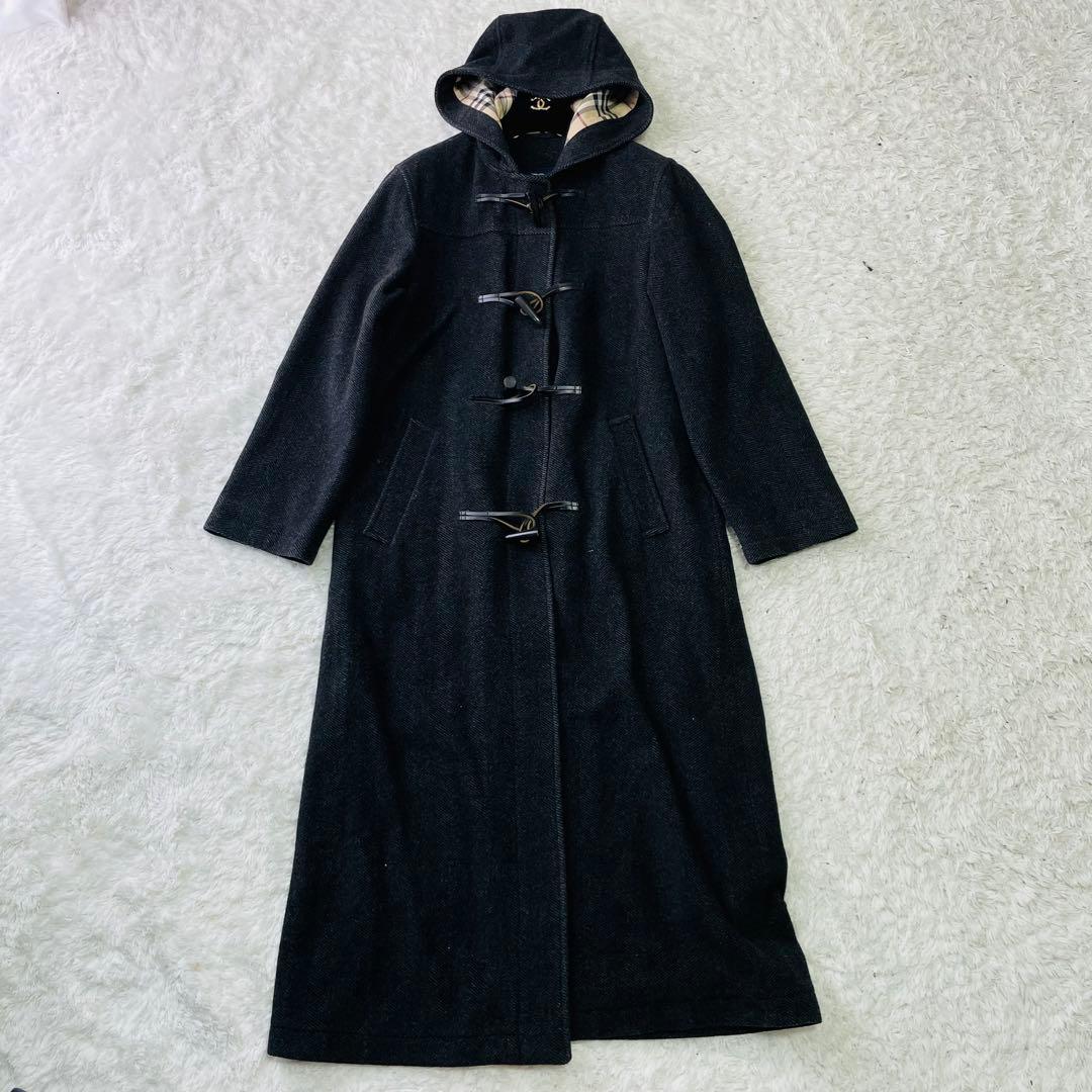 良品　バーバリーロンドン　ダッフルコート　ノバチェック ウール　カシミヤ混