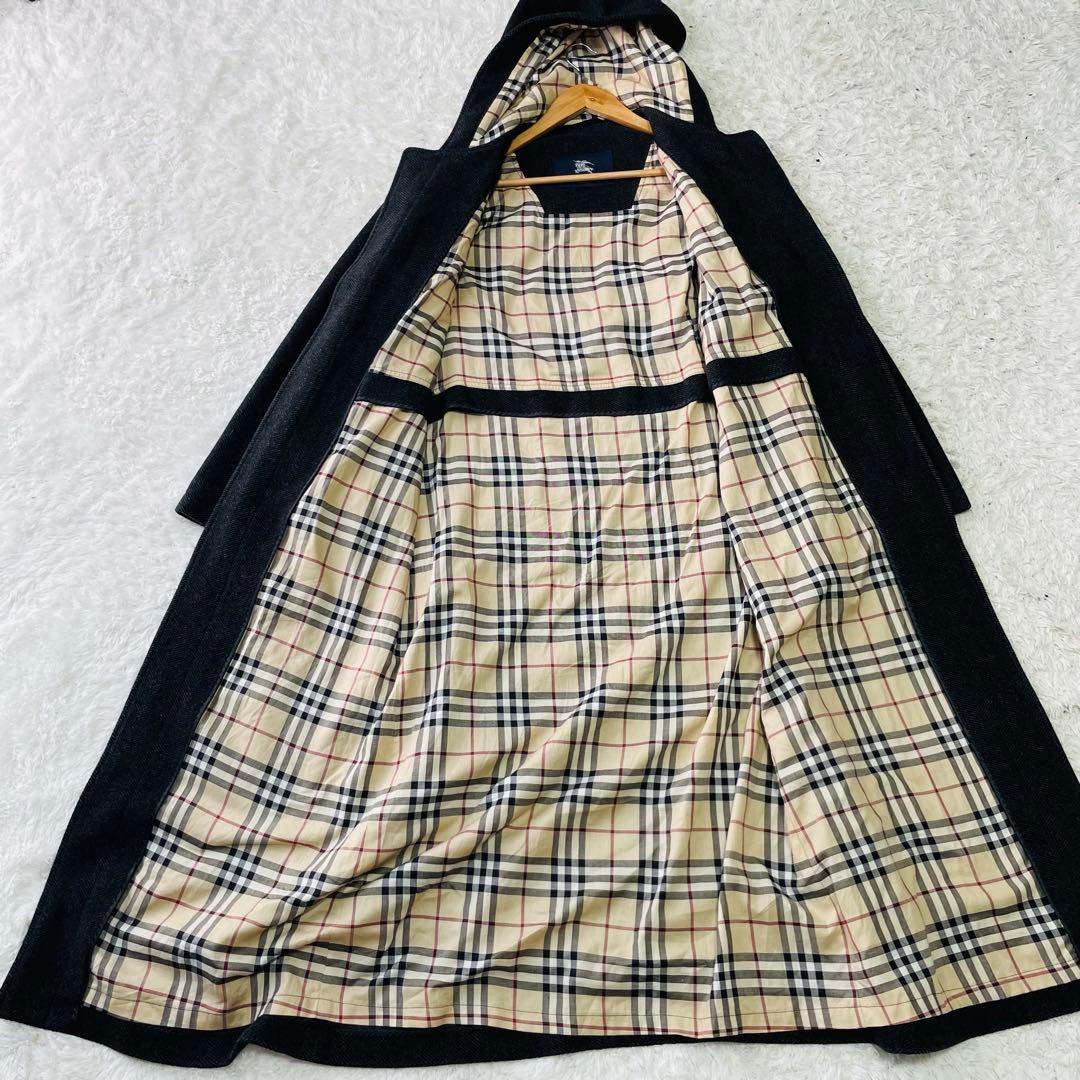 良品　バーバリーロンドン　ダッフルコート　ノバチェック ウール　カシミヤ混