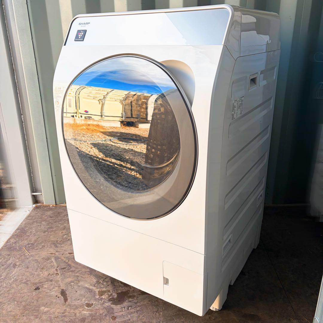 運搬取付無料！超美品クリスタルホワイト純正SHARP スタイリッシュ清潔洗濯機！