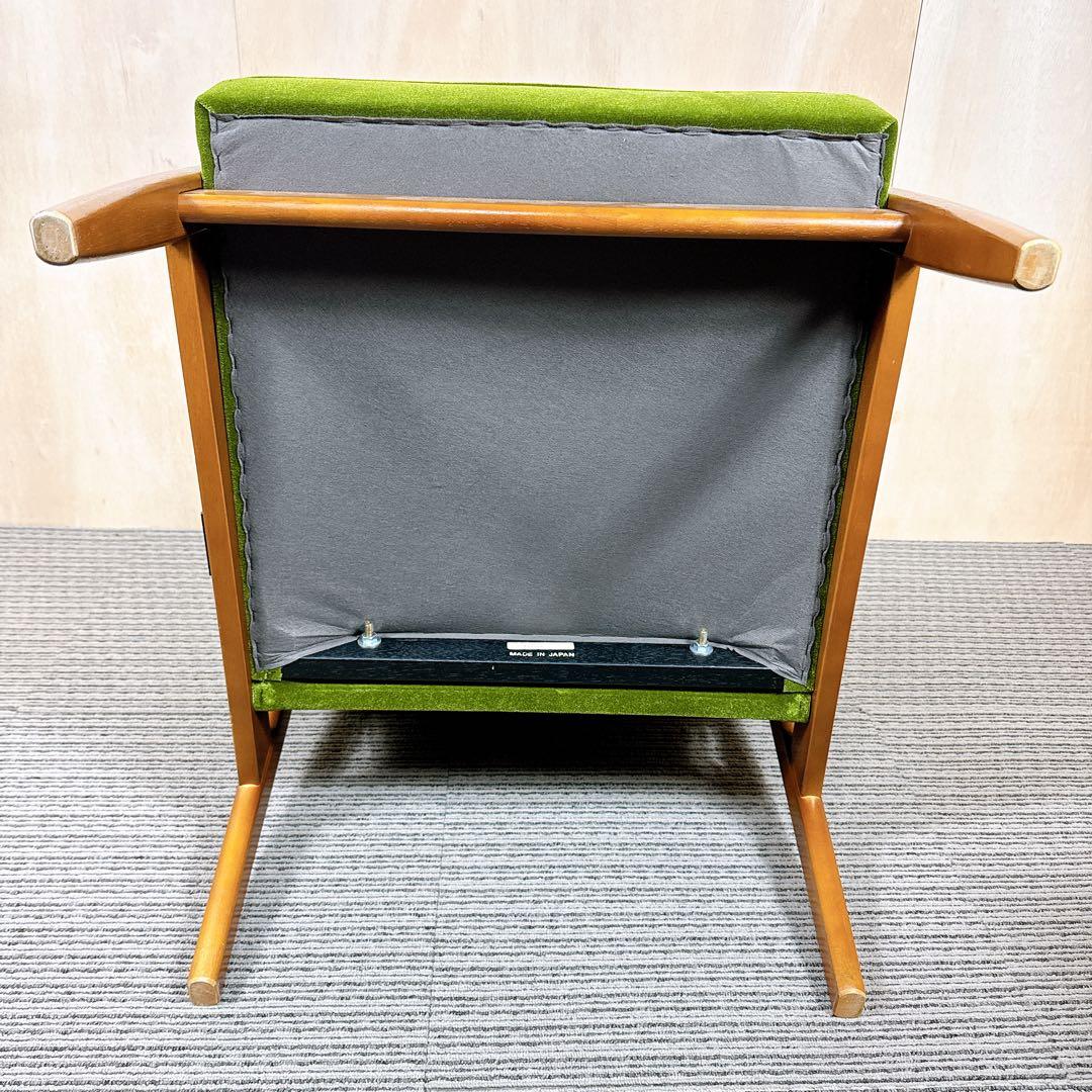 【美品】カリモク60 Kチェア モケットグリーン ソファ 1人