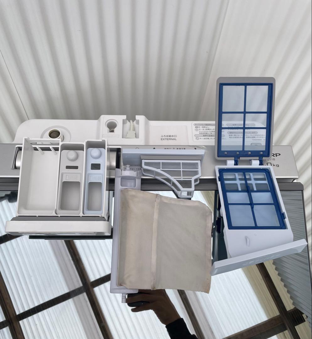 865シャープ 11kg洗濯乾燥機 熱乾燥 タッチパネル 超音波ウォッシャー搭載