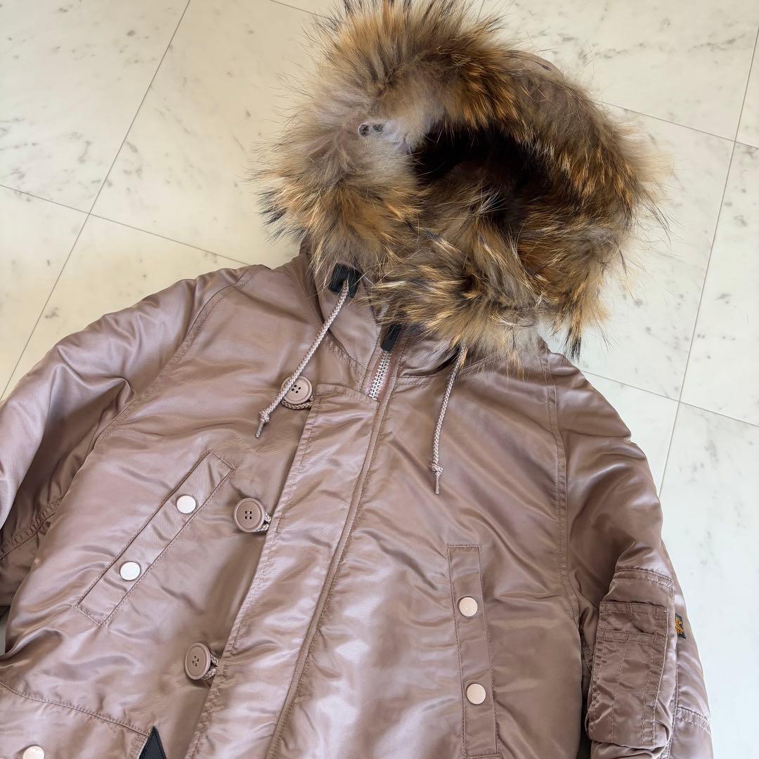 希少カラー✨ アルファ N-3B フライトジャケット ラクーンファー L ピンク