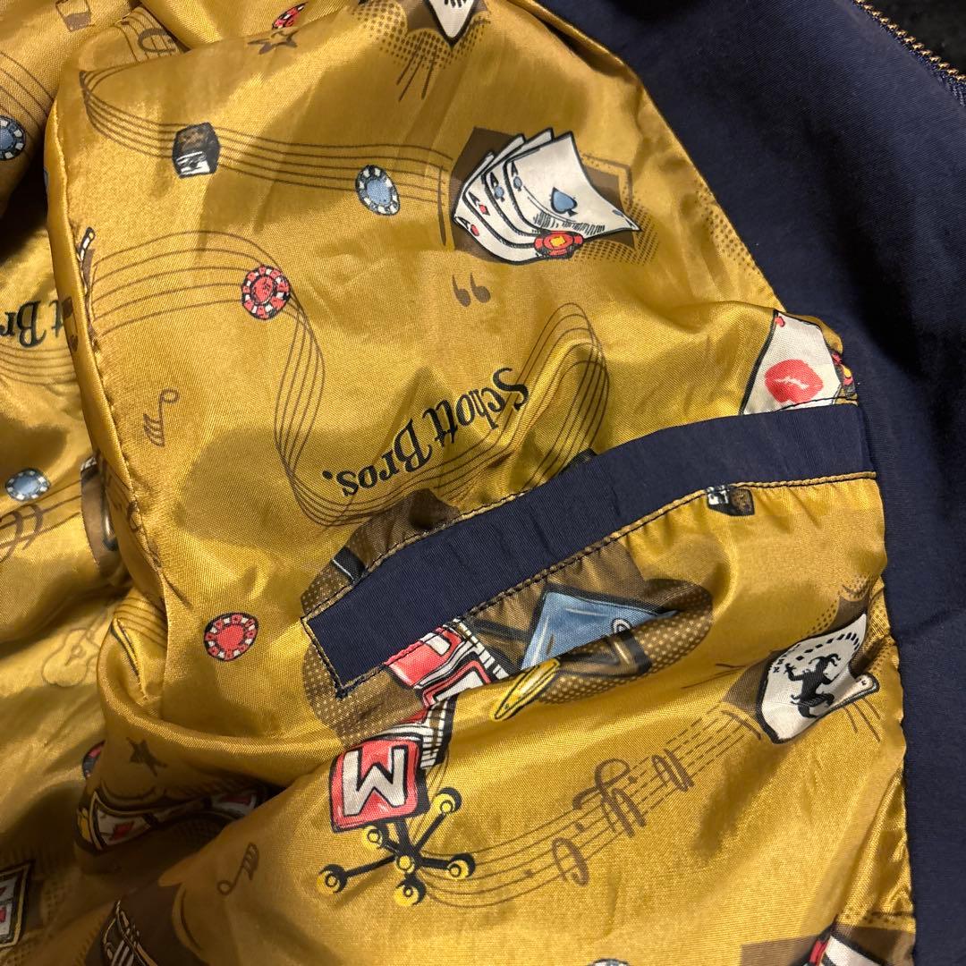 【美品】Schott ダービージャケット ショット S ネイビー 完売品 希少