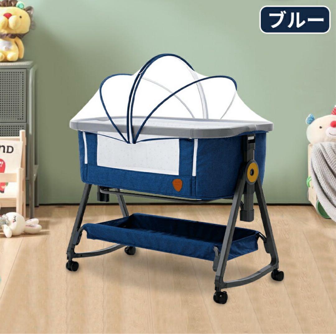 HZDMJ ベビーベッド ネイビー　美品