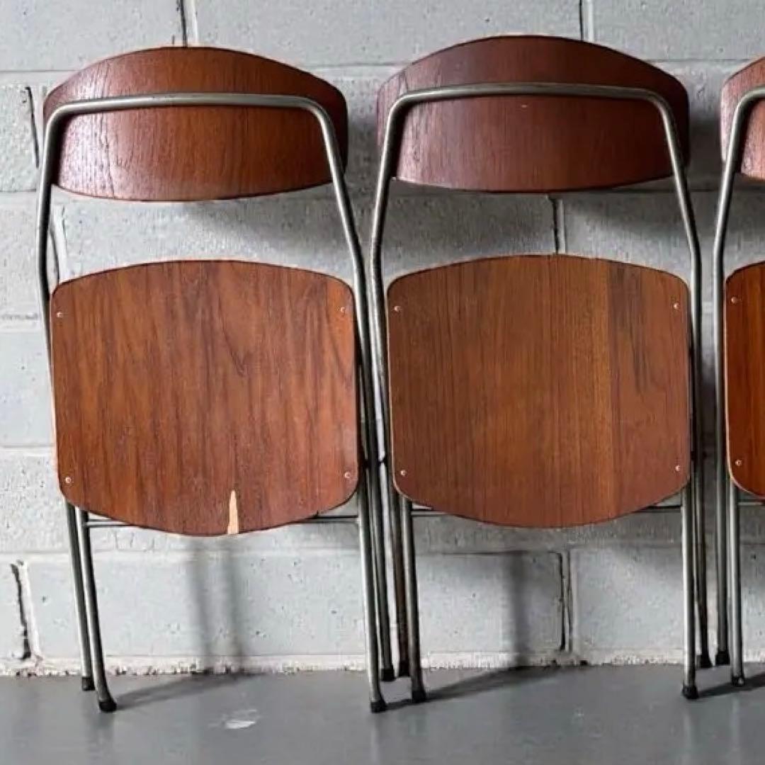 デンマークアンティークフォールディングチェア二脚