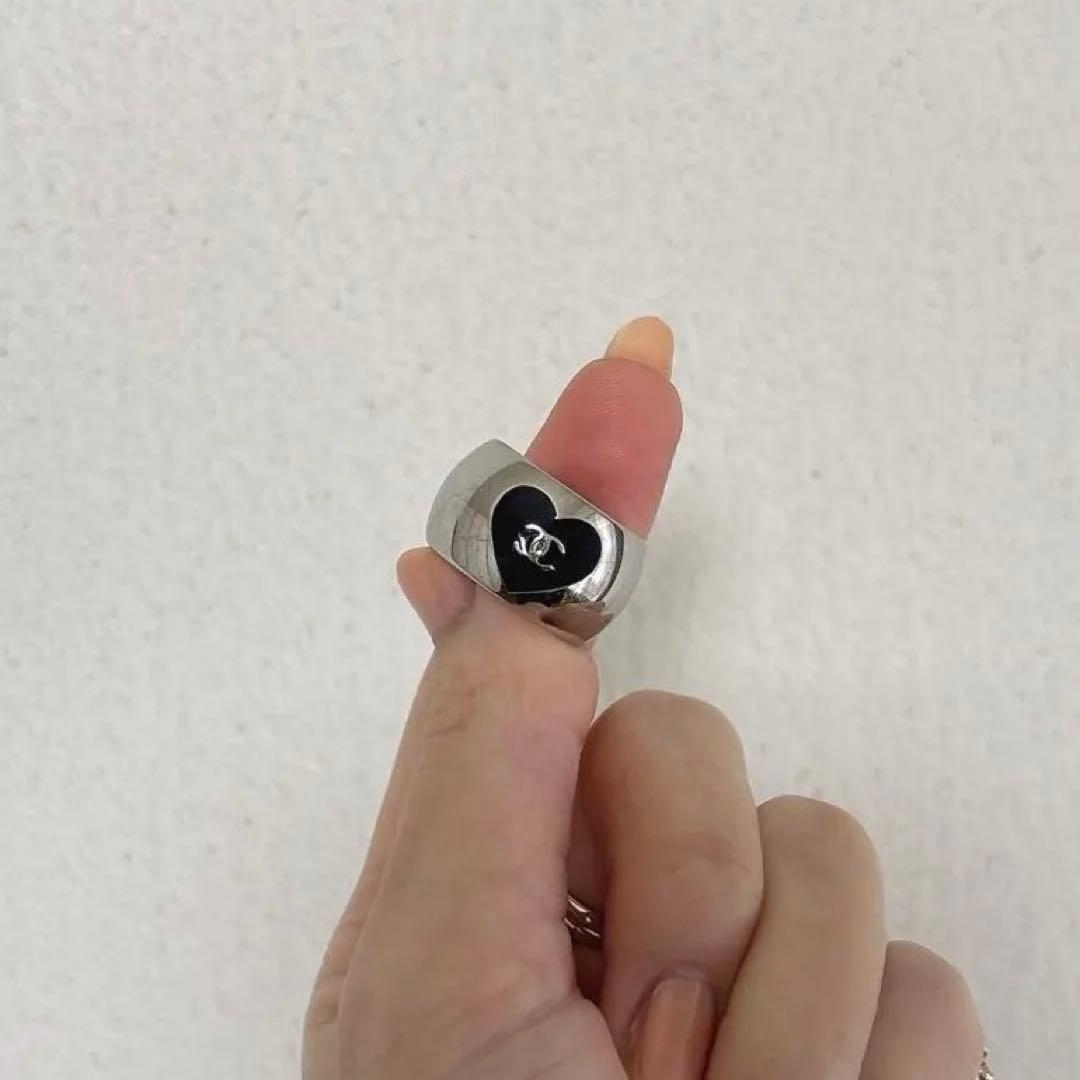 CHANEL ⟢Ring ヴィンテージ シルバー ロゴ
