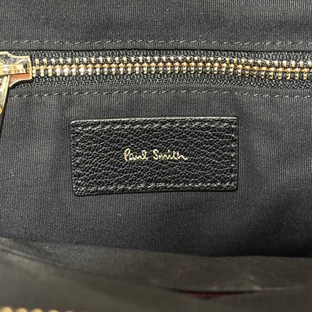 ポールスミス ボディバッグ ブラック 黒 レザー シグネチャー