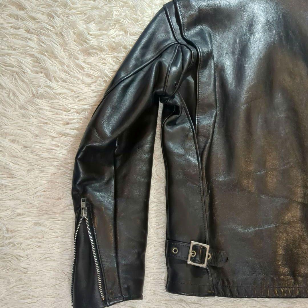 美品 Schott 641 (M) シングルライダース LENZIP レザー 黒