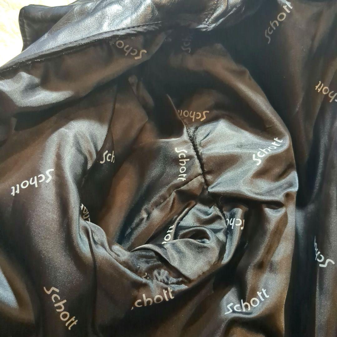 美品 Schott 641 (M) シングルライダース LENZIP レザー 黒