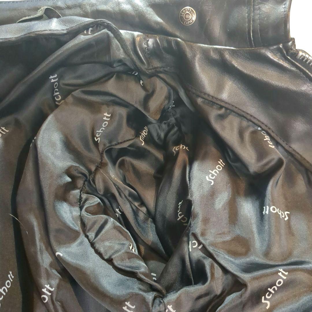 美品 Schott 641 (M) シングルライダース LENZIP レザー 黒