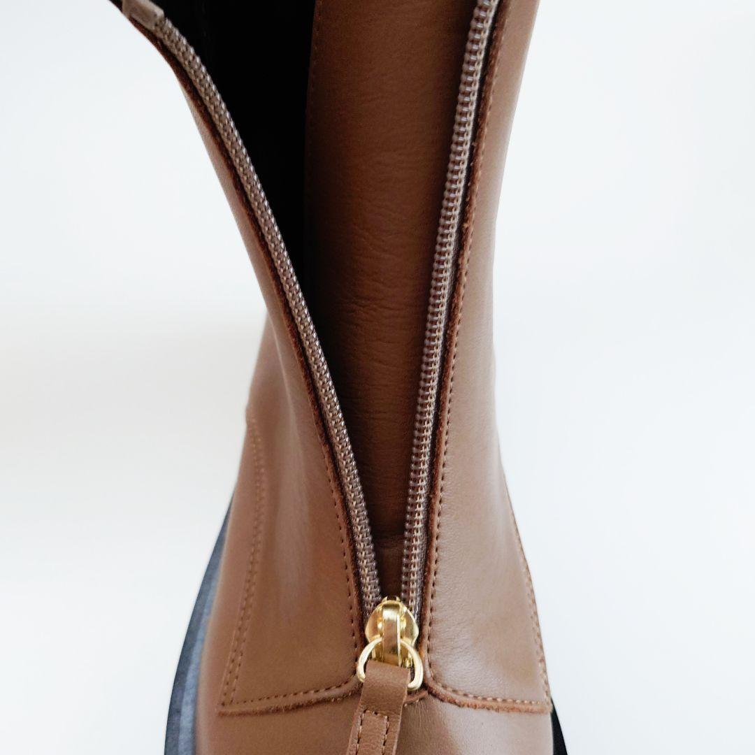 未使用 卑弥呼 トラックソール フロントジップ レザーショートブーツ ダイアナ