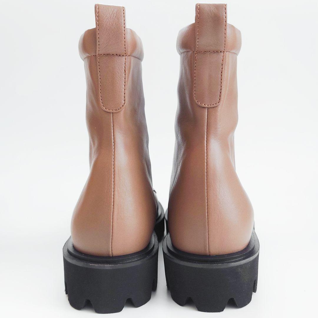 未使用 卑弥呼 トラックソール フロントジップ レザーショートブーツ ダイアナ