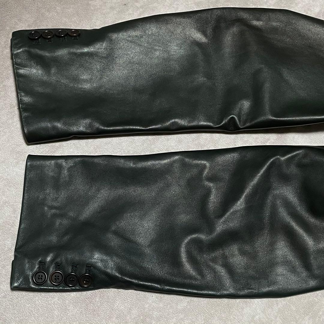 ルッフォ　RUFFO　レザー　テーラードジャケット　シングル　イタリア製　黒