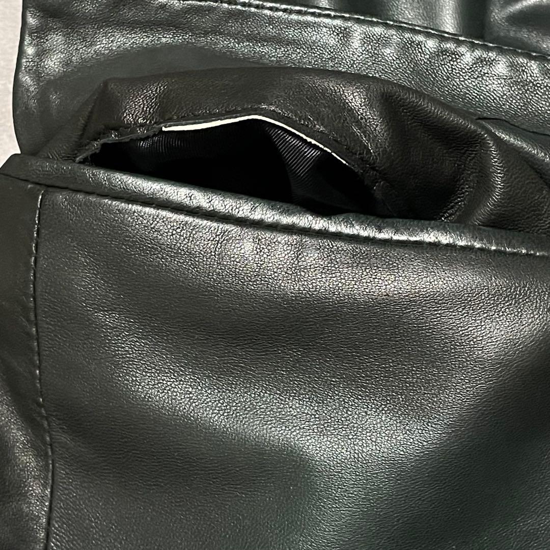 ルッフォ　RUFFO　レザー　テーラードジャケット　シングル　イタリア製　黒