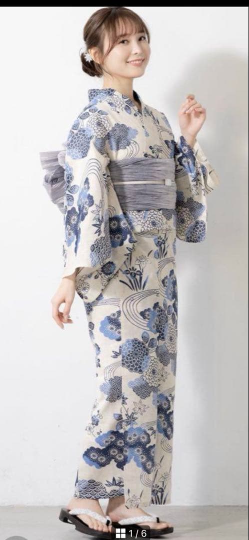 最終お値下げ！新品♪選べるレディース浴衣2点セット （浴衣＋帯）　青　水色　白