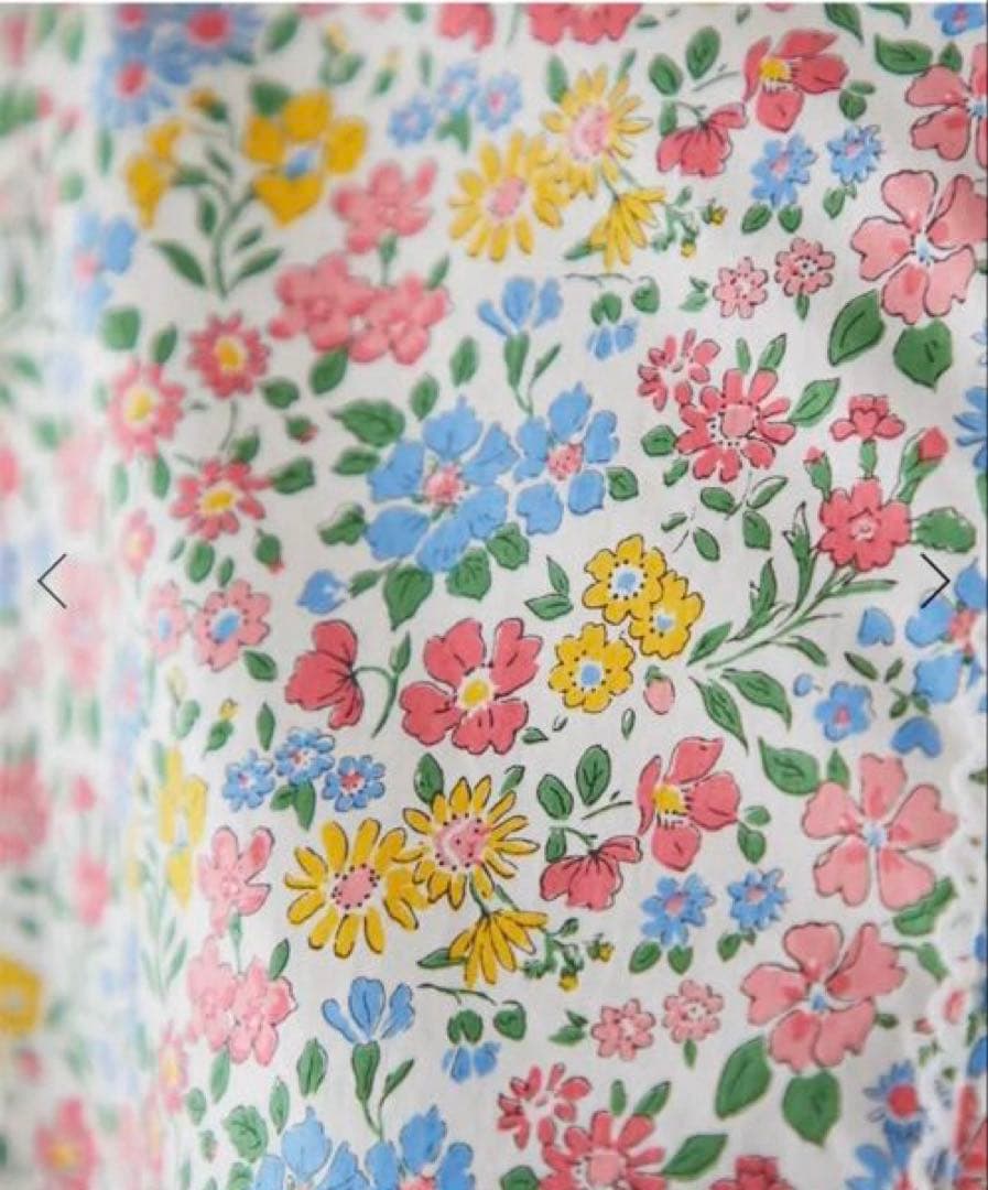 SEVEN TEN リバティプリントスカラップブラウス