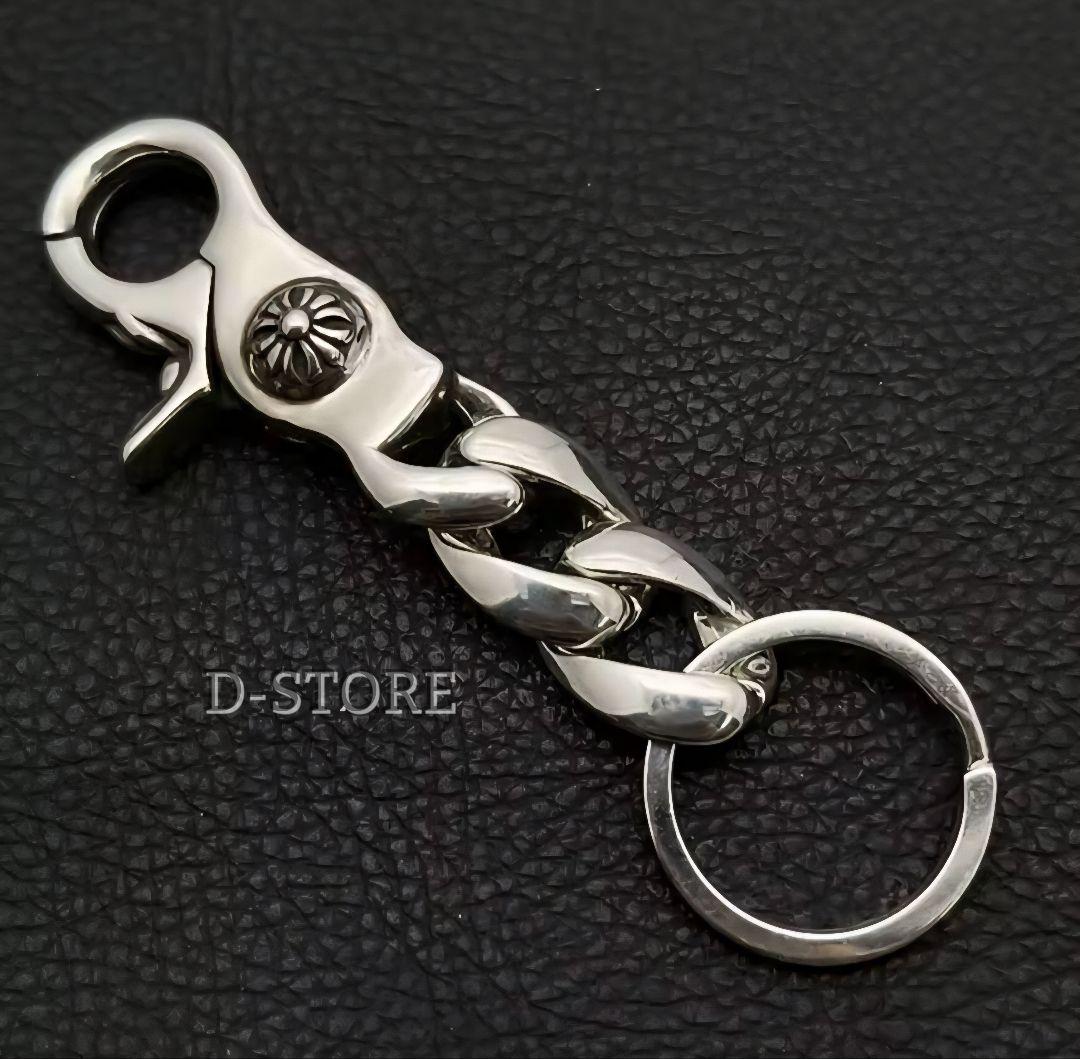 クラシックキーチェーン キーリング クロス ショート シルバー キーホルダー