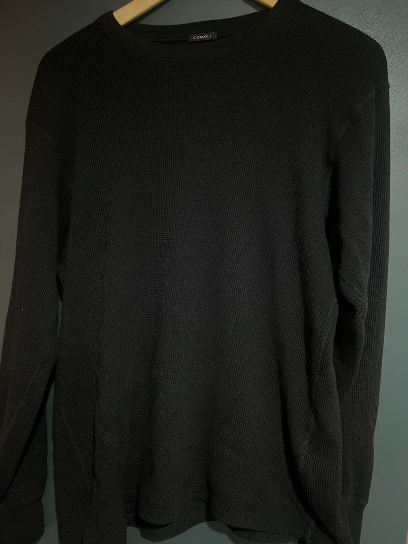 サイズ３　２０２５　comori コットンカシミヤ ワッフル長袖クルー