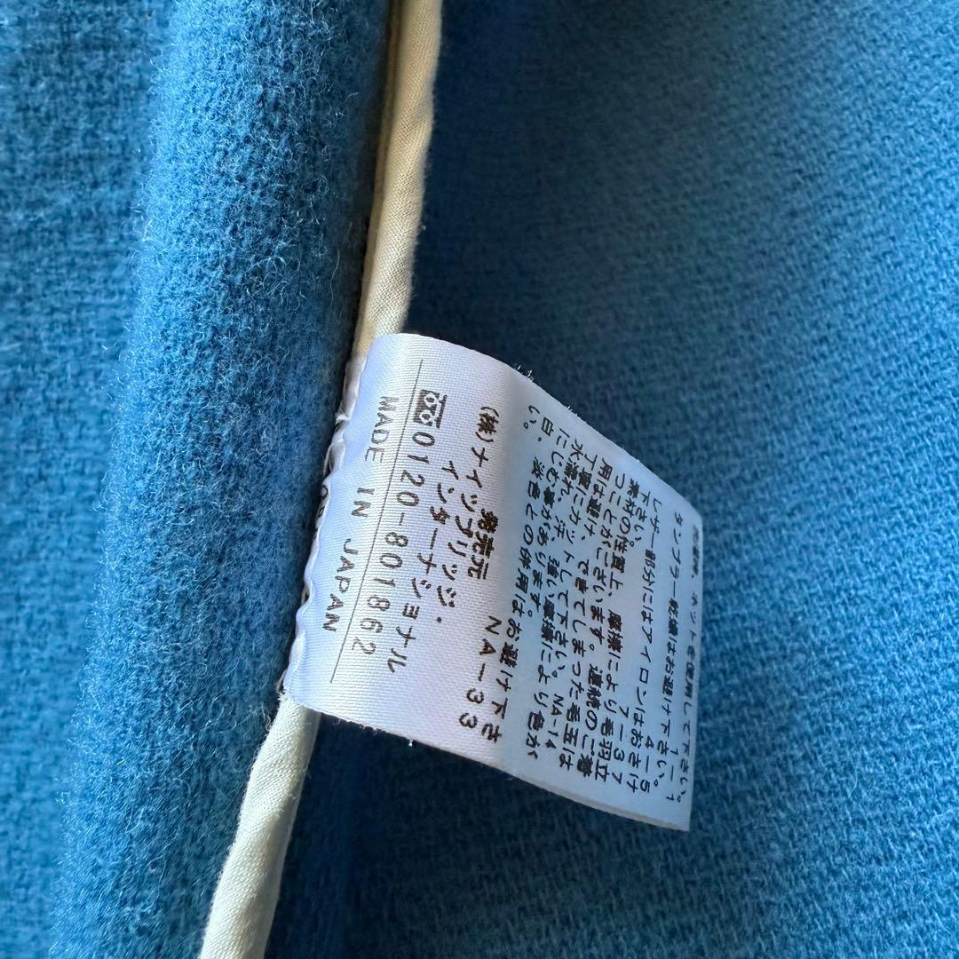 美品 OLD ENGLAND ヘリンボーン生地ダッフルコート ブルー