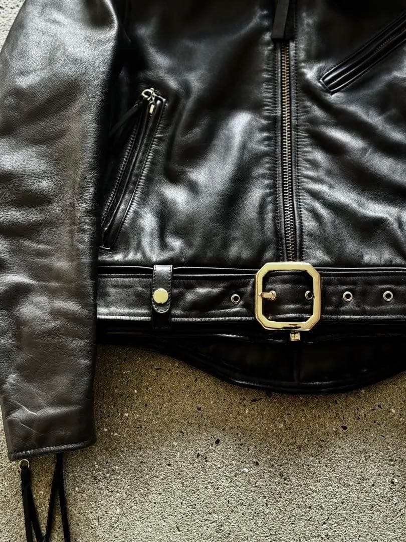 よ*じ様 上質牛革 ハーレーダビッドソン ポリスマン レザージャケット シングル