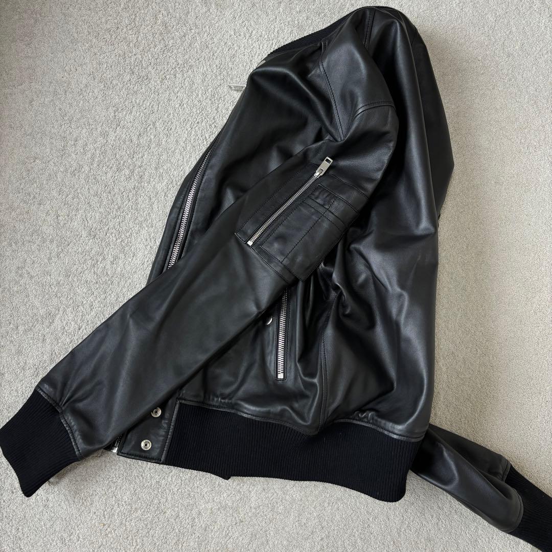 XLサイズ 美品 ディーゼル ラムレザージャケット ライダース シングル 黒