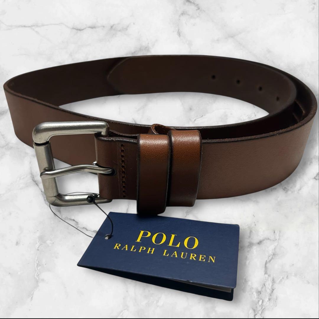 チピチピ タグ付き未使用】ポロラルフローレン 本革レザー 太ベルト ブラウ