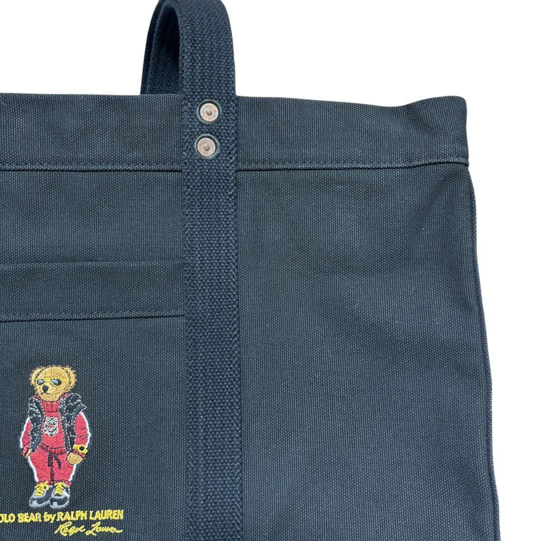 ポロ ラルフローレン ポロベア キャンバス トートバッグ サングラスベア 黒