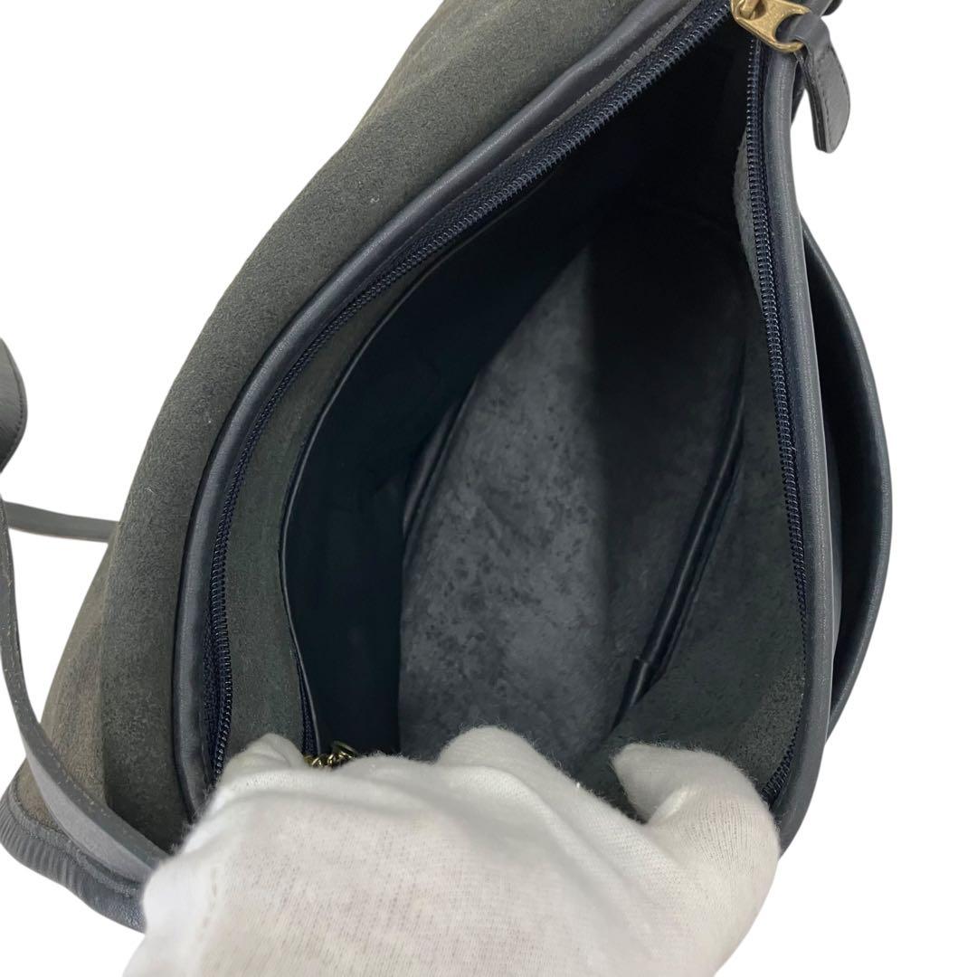 【希少】USA製 オールドコーチ レザーショルダーバッグ 黒 斜め掛け 男女兼用