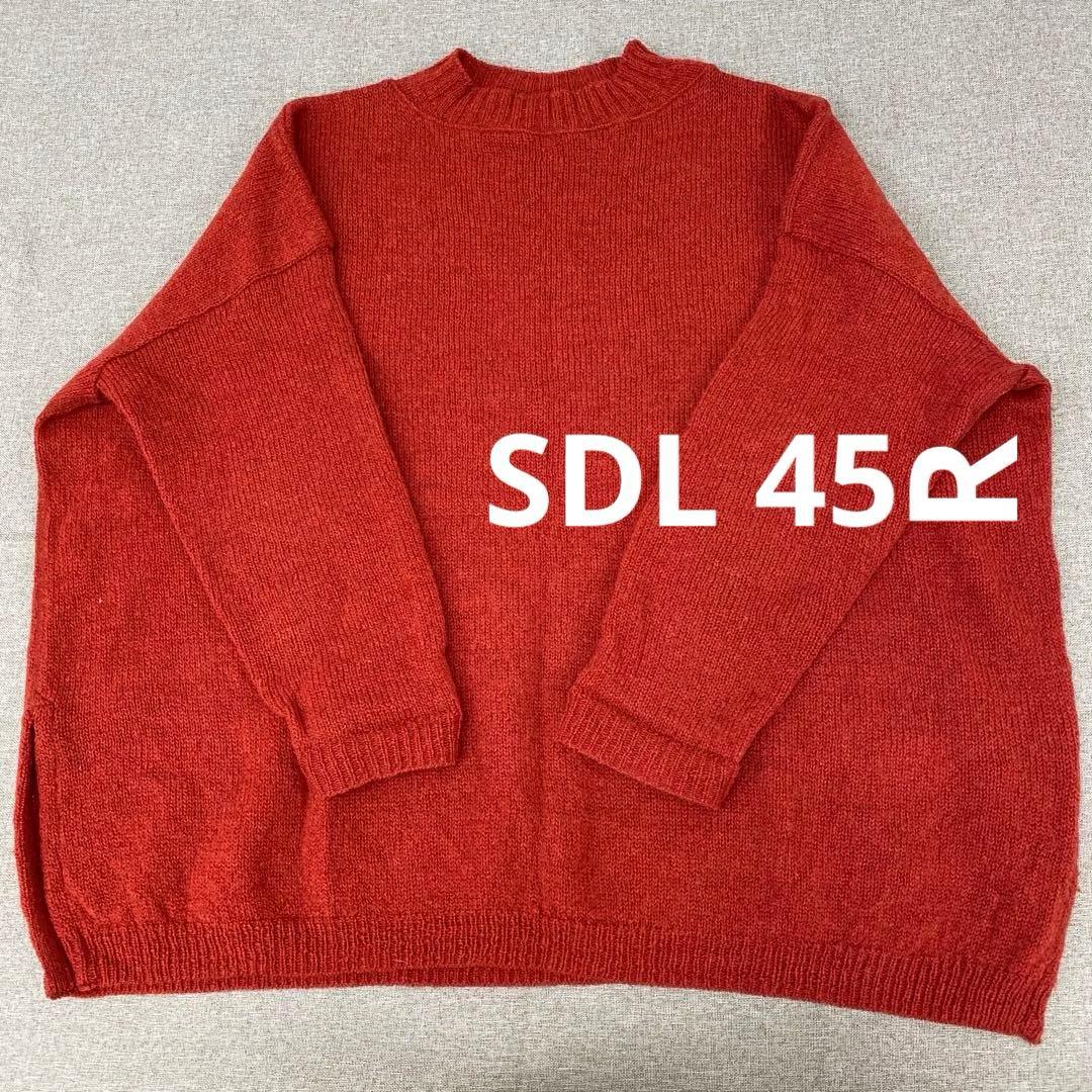 N892＊ SDL 45R レディース ウール ニット セーター 朱色