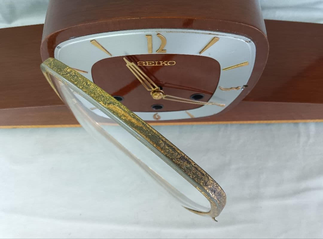 SEIKO セイコー　ゼンマイ式置時計　アンティーク 昭和レトロ　ボンボン時計