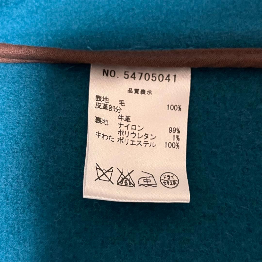 OLD ENGLAND ダッフルコート　ヘリンボーン ライナー付 牛革 ブルー