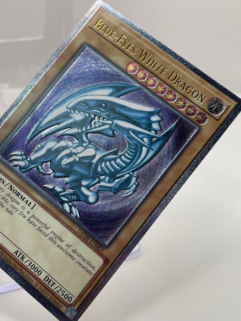 【超彫深め、EU版】希少 青眼の白龍 レリーフ 遊戯王 OTS
