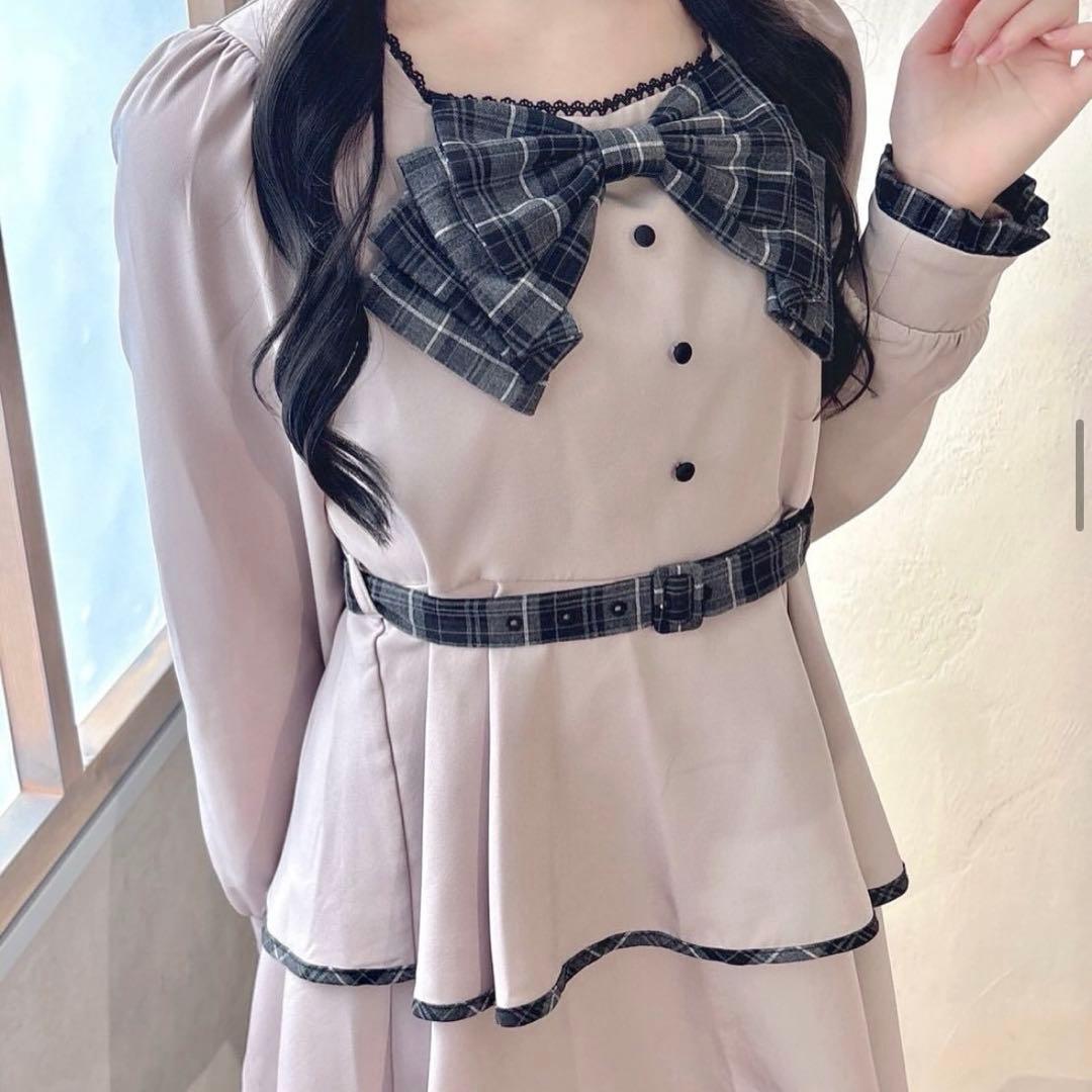 あ*ち様 evelyn ビッグリボンティアードop ピンク