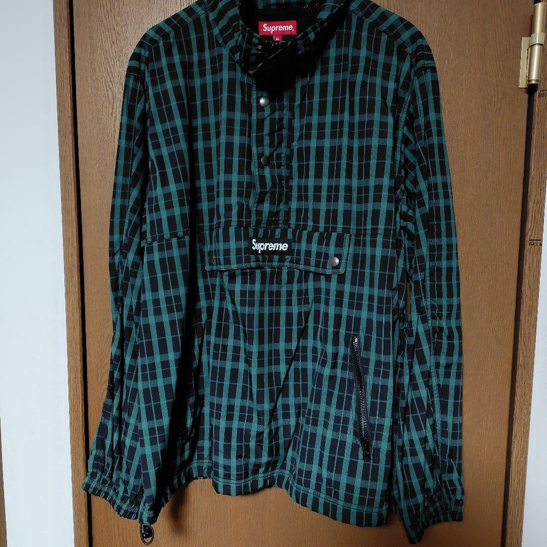 Supreme グリーン・ブラックチェック ナイロンジャケット
