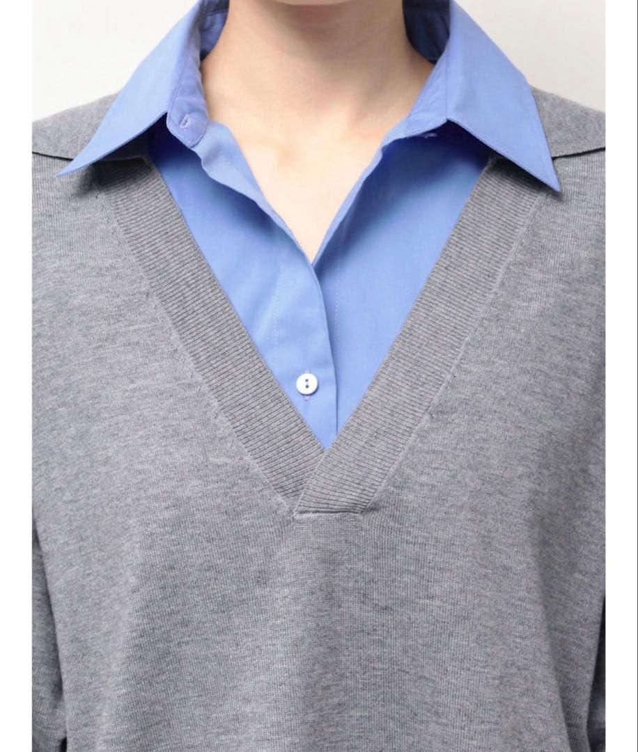 ELENDEEK シャツドッキングスキッパーニット