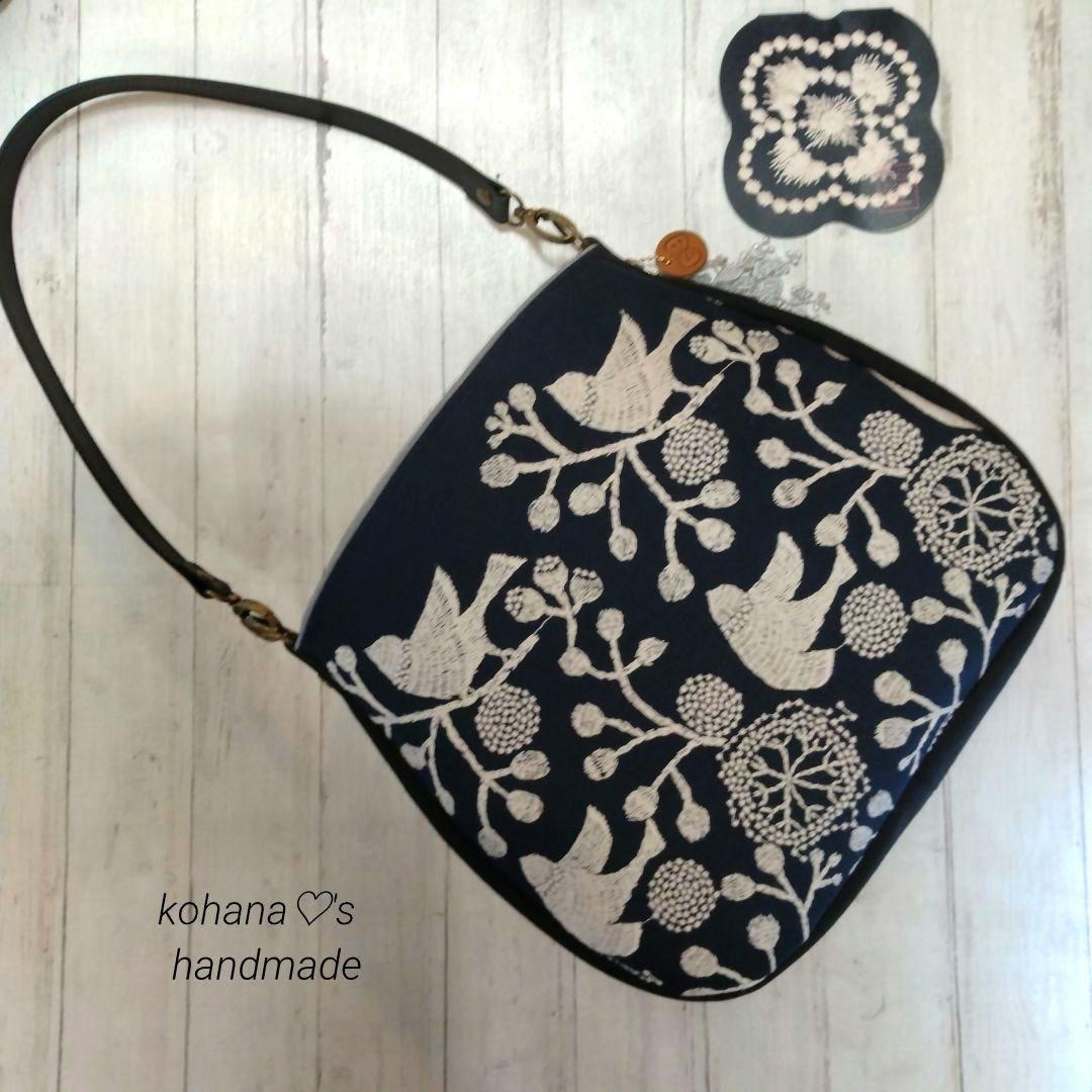 ハンドメイドஐ..ラウンドショルダーバッグ∂б点と線模様製作所⚮̈