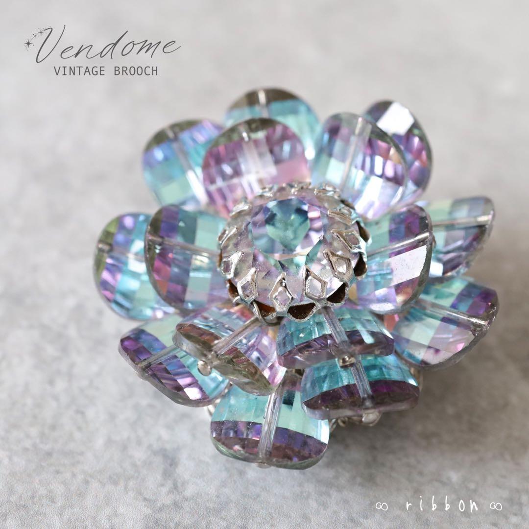 レア！✧刻印有✧ VENDOME ヴァンドーム ビンテージ ブローチ ガラス