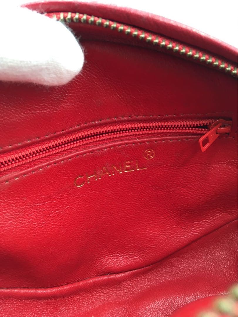 シャネル　ラムスキン　ポーチ　フリンジ