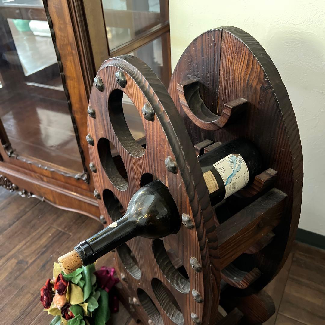 k232r119 木製ワインホルダー ワインラック 樽型 8本収納 ヴィンテージ