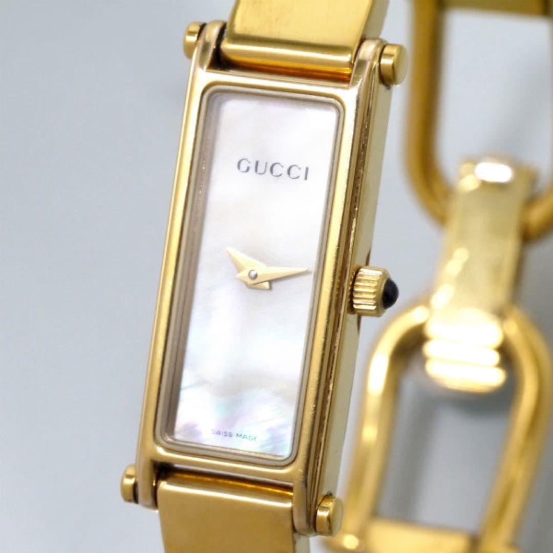 美品！ OLD Gucci シェル バングルウオッチ 時計